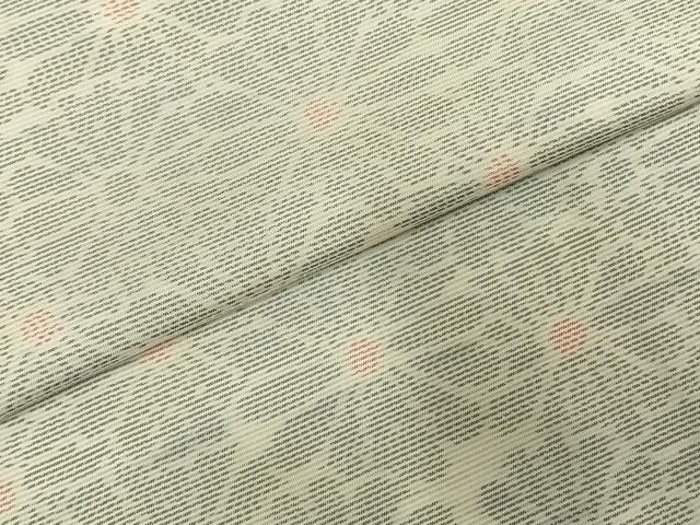  平和屋着物 本場大島紬 白大島 花尽くし 宮脇特製 反端付き 正絹 fy 紬 着物