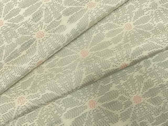 平和屋着物 本場大島紬 白大島 花尽くし 宮脇特製 反端付き 正絹 fy