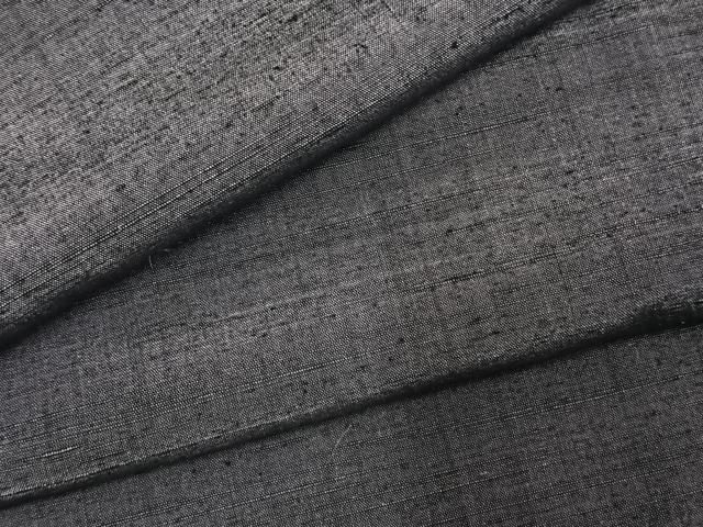平和屋着物 上質な紬 色無地 濃鼠色 正絹 fy