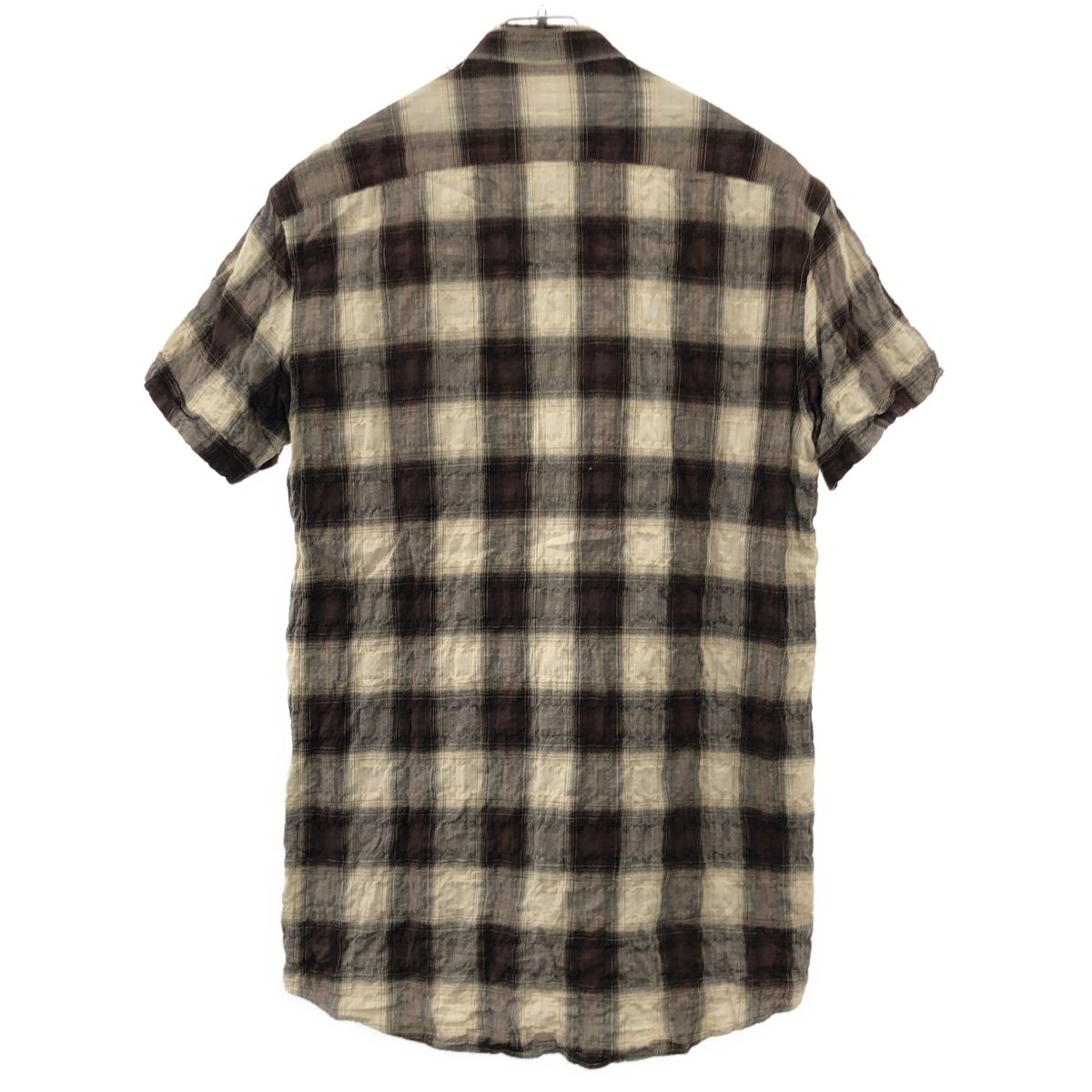 BALMAIN HOMME バルマン オム カットオフタイガーエンブロイダリーチェックシャツ ブラウン 仕事着 その他 