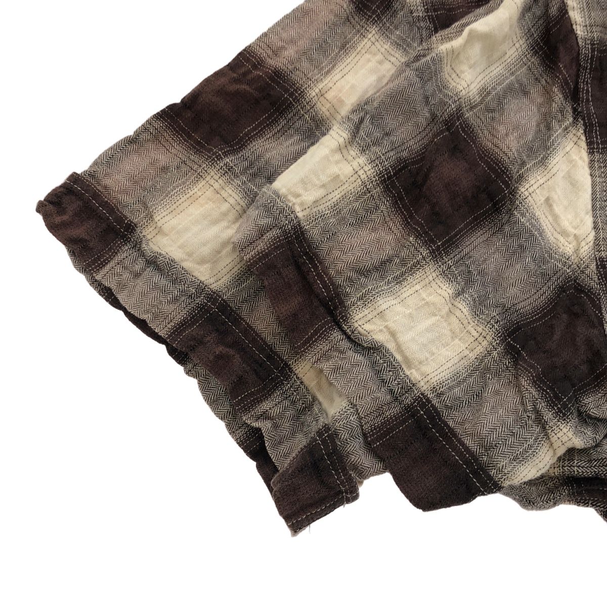 オム カットオフタイガーエンブロイダリーチェックシャツ