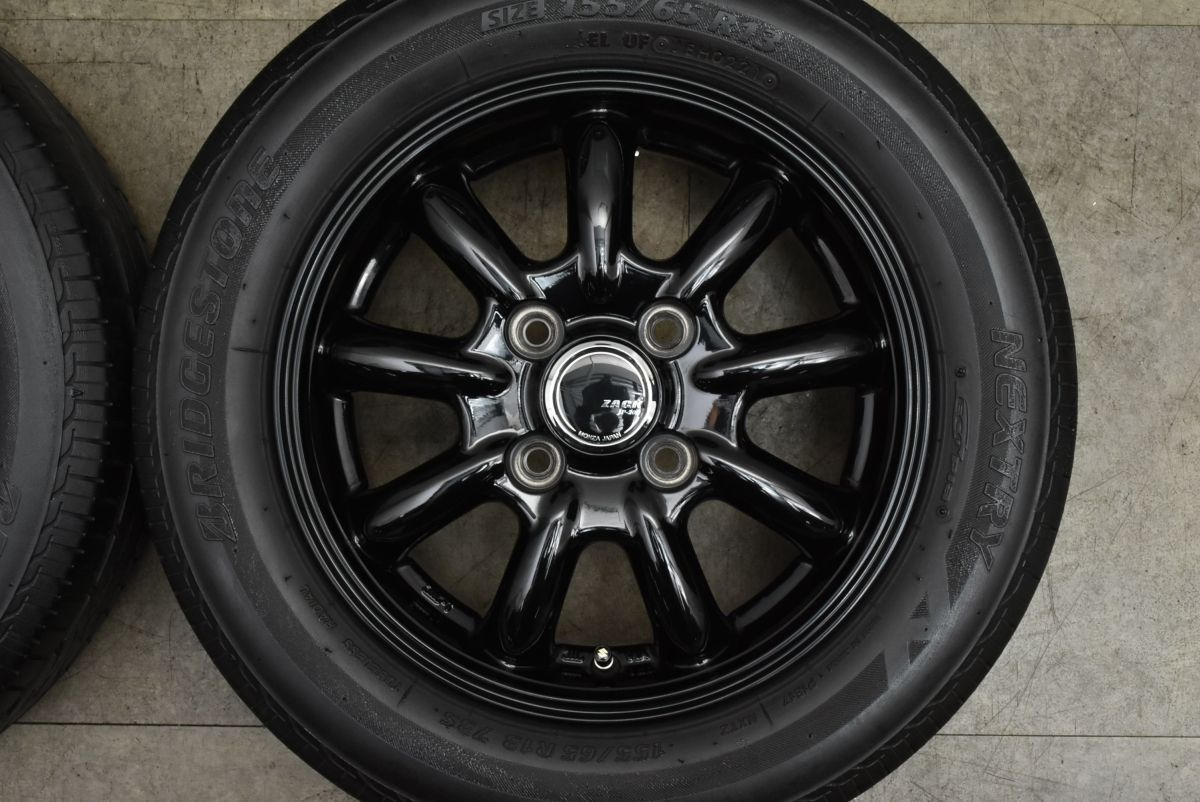  バリ溝 ザック JP 209 13 in 4 00 B 42 PCD 100 ブリヂストン ネクストリー 155 65 R アルト ワゴンR ラパン ミライース ムーブ 13インチ タイヤ ホイールセット