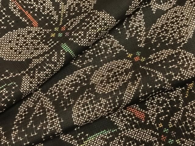 平和屋着物 本場大島紬 一元7マルキ 舞花文 正絹 fy