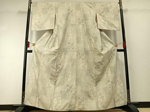 平和屋着物 本場大島紬 白大島 カタス7マルキ 120亀甲 色紙重ね文 正絹 fy