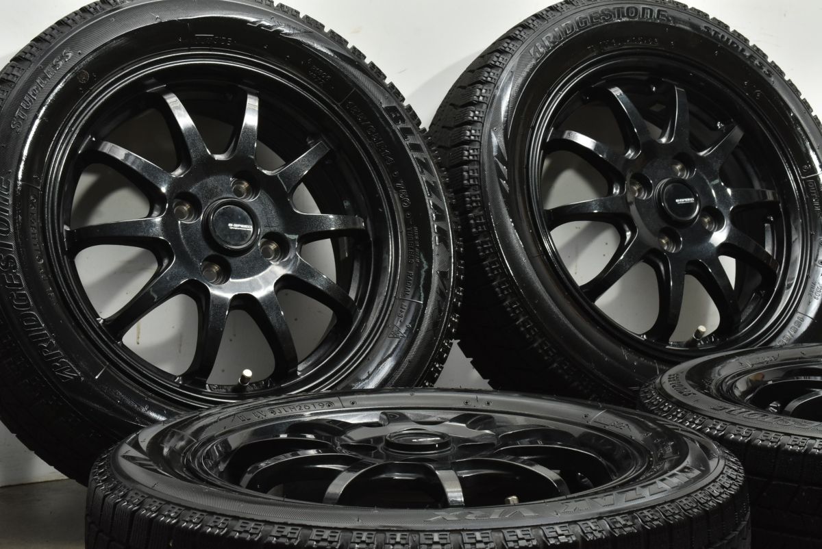程度良好品 Gスピード 14 in 4 5 J 45 PCD 100 ブリヂストン ブリザック VRX 155 65 R N BOX WGN デイズ スペーシア ムーブ タント