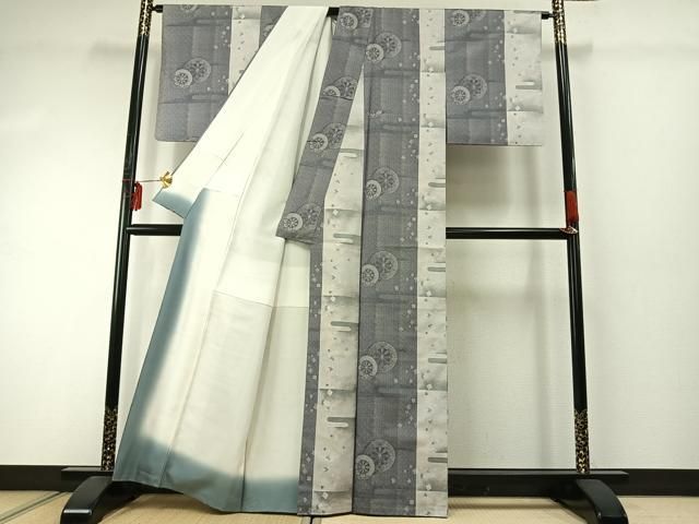  平和屋着物 本場大島紬 一元7マルキ 源氏車文 正絹 fy 紬 着物