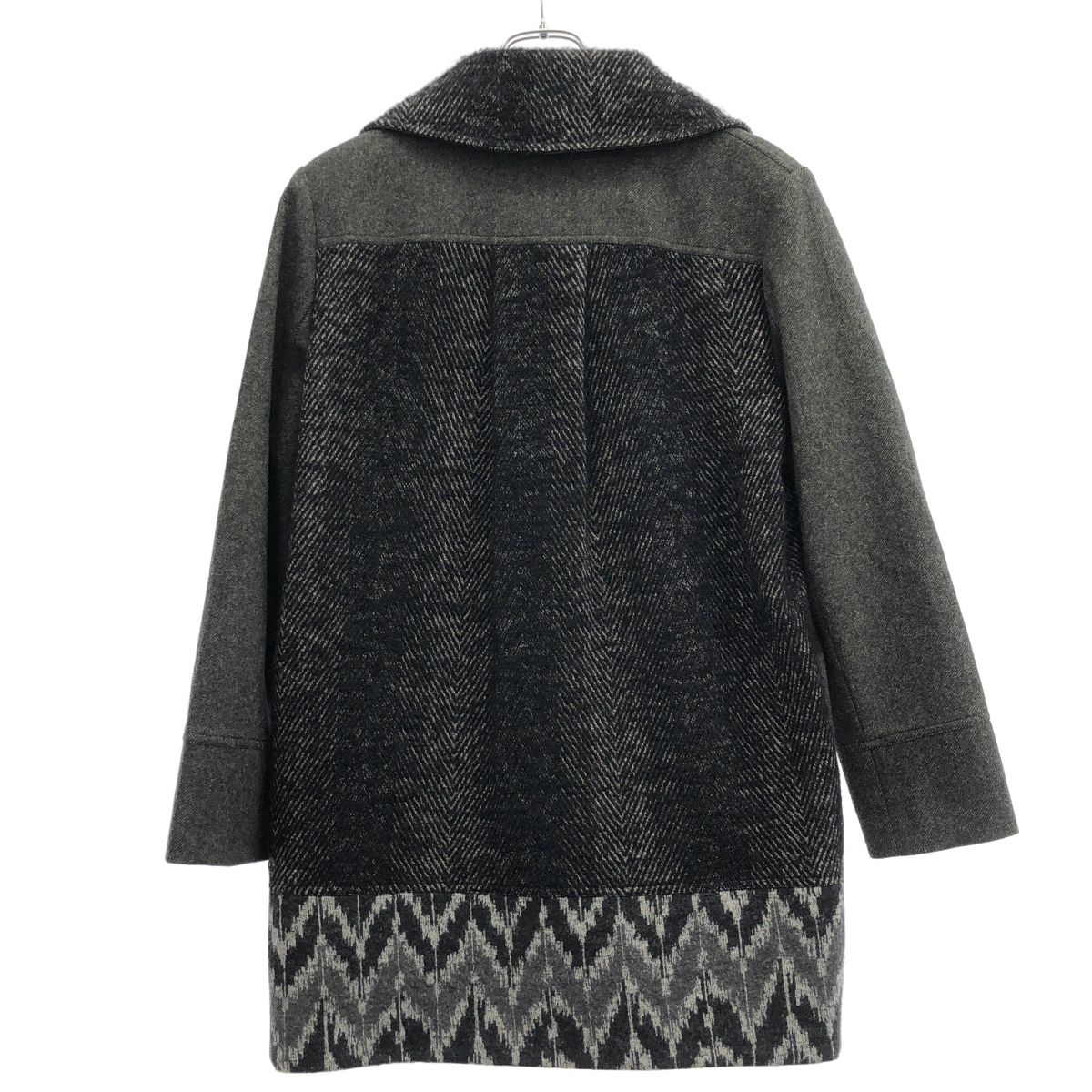 KENZO ケンゾー クレイジーツイードパターンダブルコート グレー 3