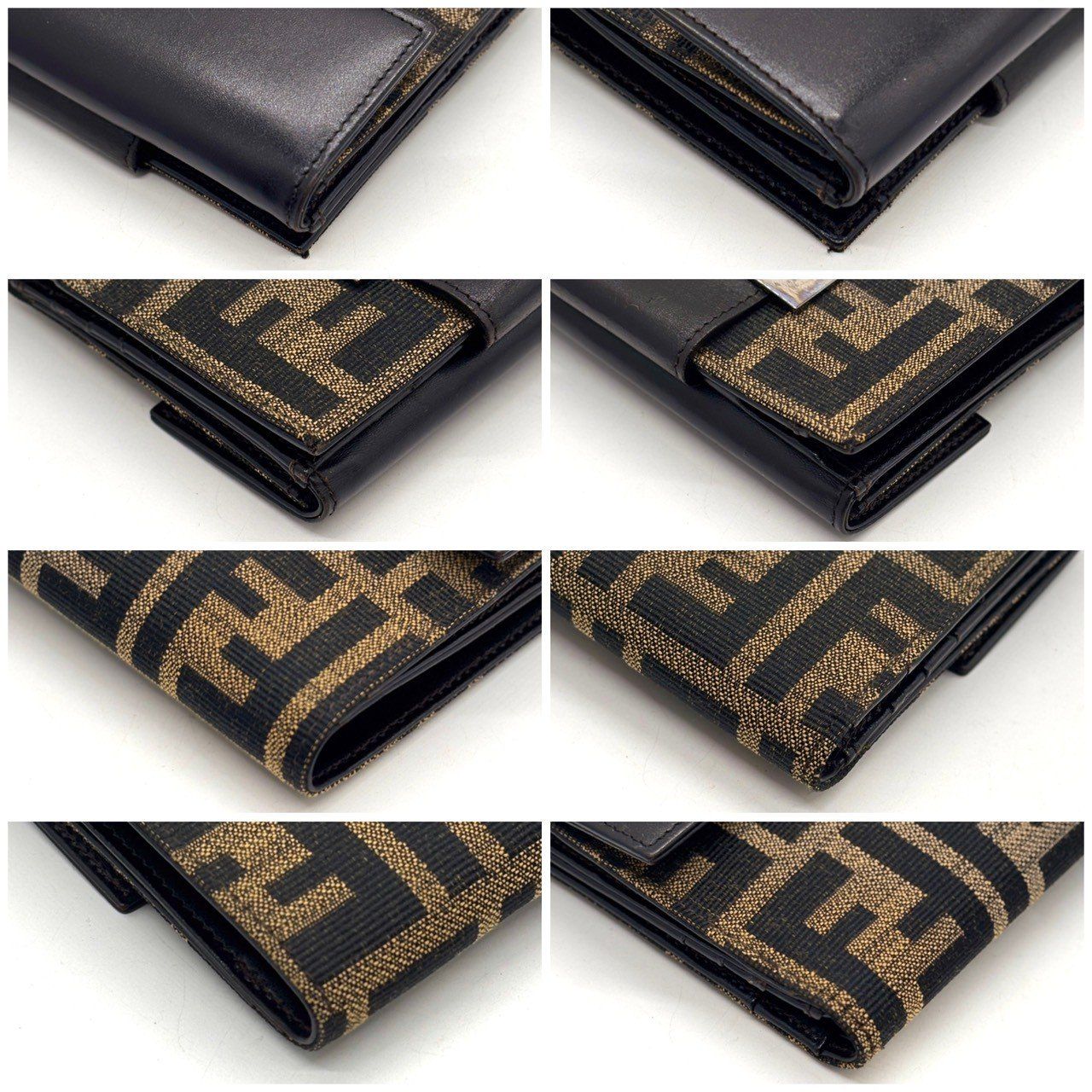 ✨極美品✨フェンディ　二つ折り　小銭入れ　バケット　エンボス　ズッカ柄　レザー 時代を超える象徴美】 FENDI フェンディ 二つ折り財布 ズッカ柄