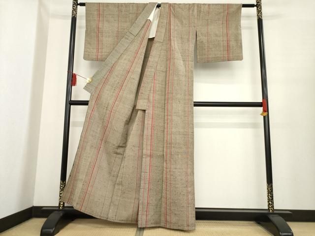  平和屋着物 ざざんざ織 伊兵衛織 単衣 紬 間道 正絹 ck 紬 着物