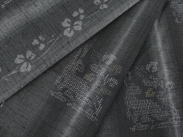 平和屋着物●結城紬　奥順　はたおり娘　80亀甲　花間道　うさぎ　ロング丈　正絹　逸品　未使用　AABE4418ck 平和屋着物○結城紬 奥順 はたおり娘 80亀甲 花間道 うさぎ ロング丈