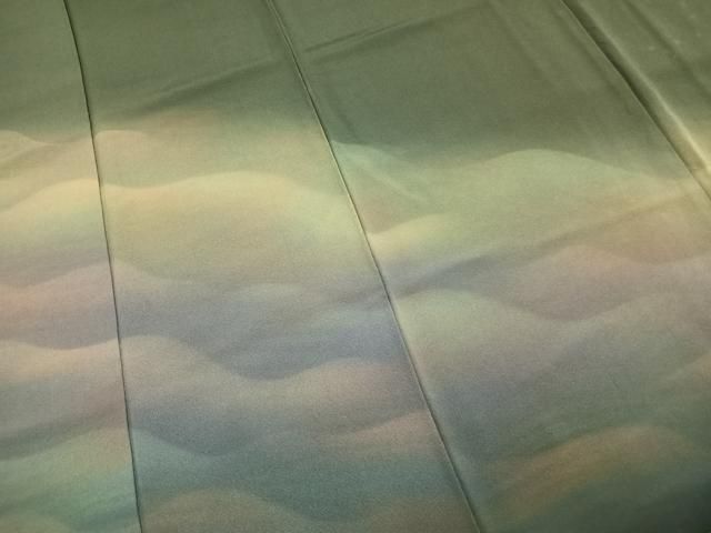 平和屋着物○巨匠 前田華清 手描き 訪問着 霞文 ロング丈 正絹 逸品