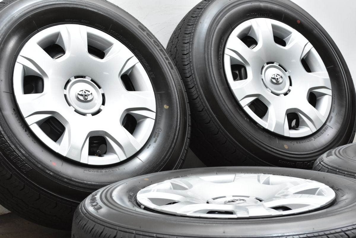 製 新車外し トヨタ 200系 ハイエース 15 in 6 J 35 PCD 139 7 ブリヂストン エコピア RD 613 195 80 R LT バリ溝