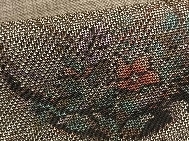  平和屋着物 本場大島紬 カタス9マルキ 雪輪花文 正絹 fy 紬 着物