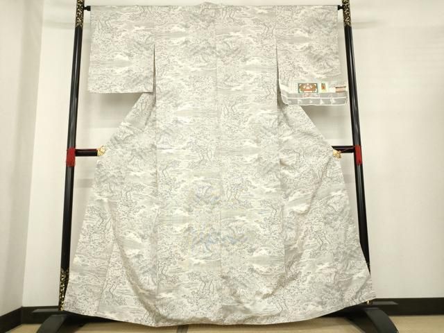 平和屋着物 都喜ヱ門 本場大島紬 9マルキ 雨後の湖 別井ワチ子作 藤絹織物謹製 証紙付き 正絹 ck