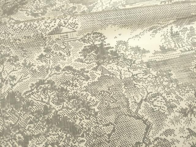 平和屋着物○都喜ヱ門 本場大島紬 9マルキ 雨後の湖 別井ワチ子作 藤絹