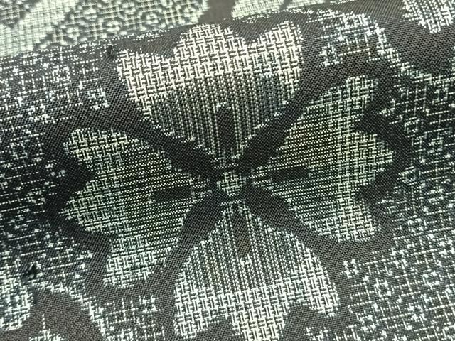  平和屋着物 本場大島紬 割り込み絣 雪輪花文 正絹 fy 紬 着物