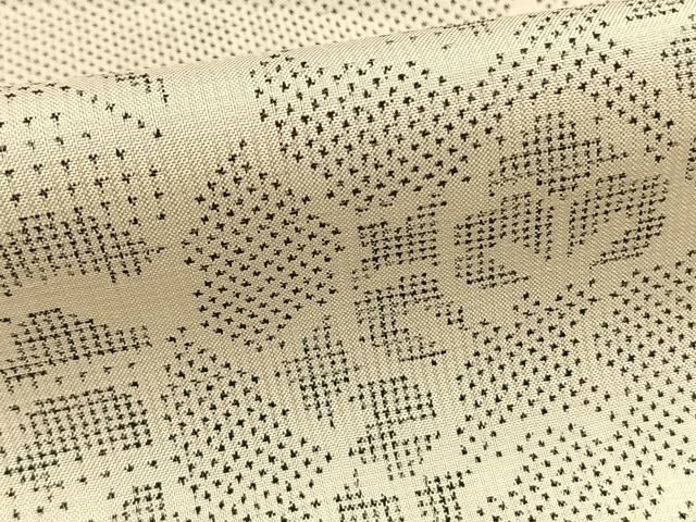  平和屋着物 本場大島紬 白大島 一元絣 花唐草文 正絹 fy 紬 着物