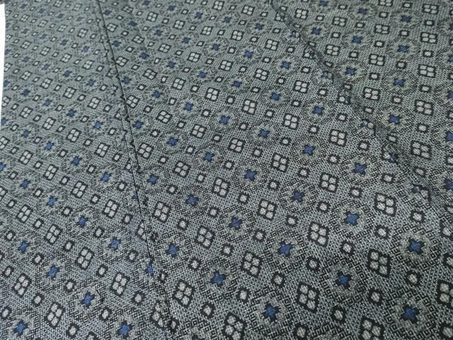  平和屋着物 本場大島紬 割り込み絣 花菱文 正絹 cs 紬 着物