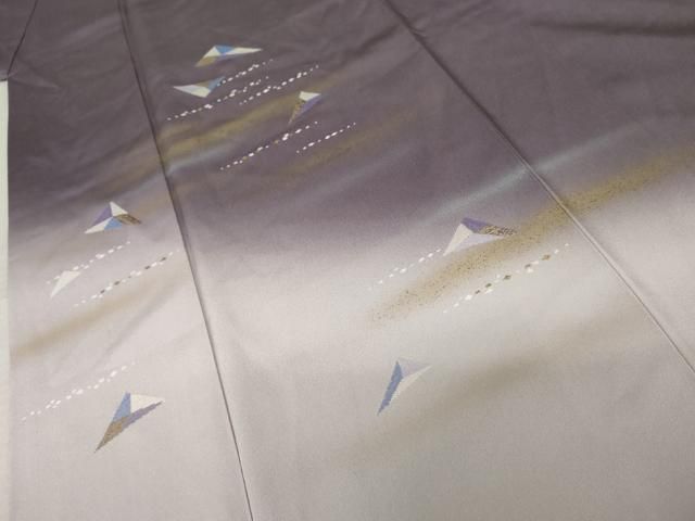 平和屋着物○訪問着 作家物 竹屋町刺繍 幾何学文様 暈し染め 金糸 金彩