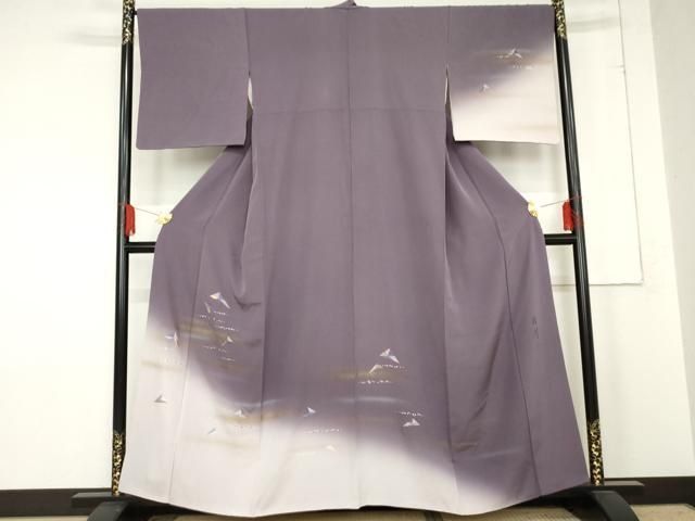 平和屋着物○訪問着 作家物 竹屋町刺繍 幾何学文様 暈し染め 金糸 金彩