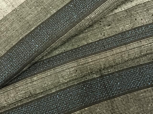 平和屋着物 本場結城紬 重要無形文化財 80亀甲 横段文 正絹 fy