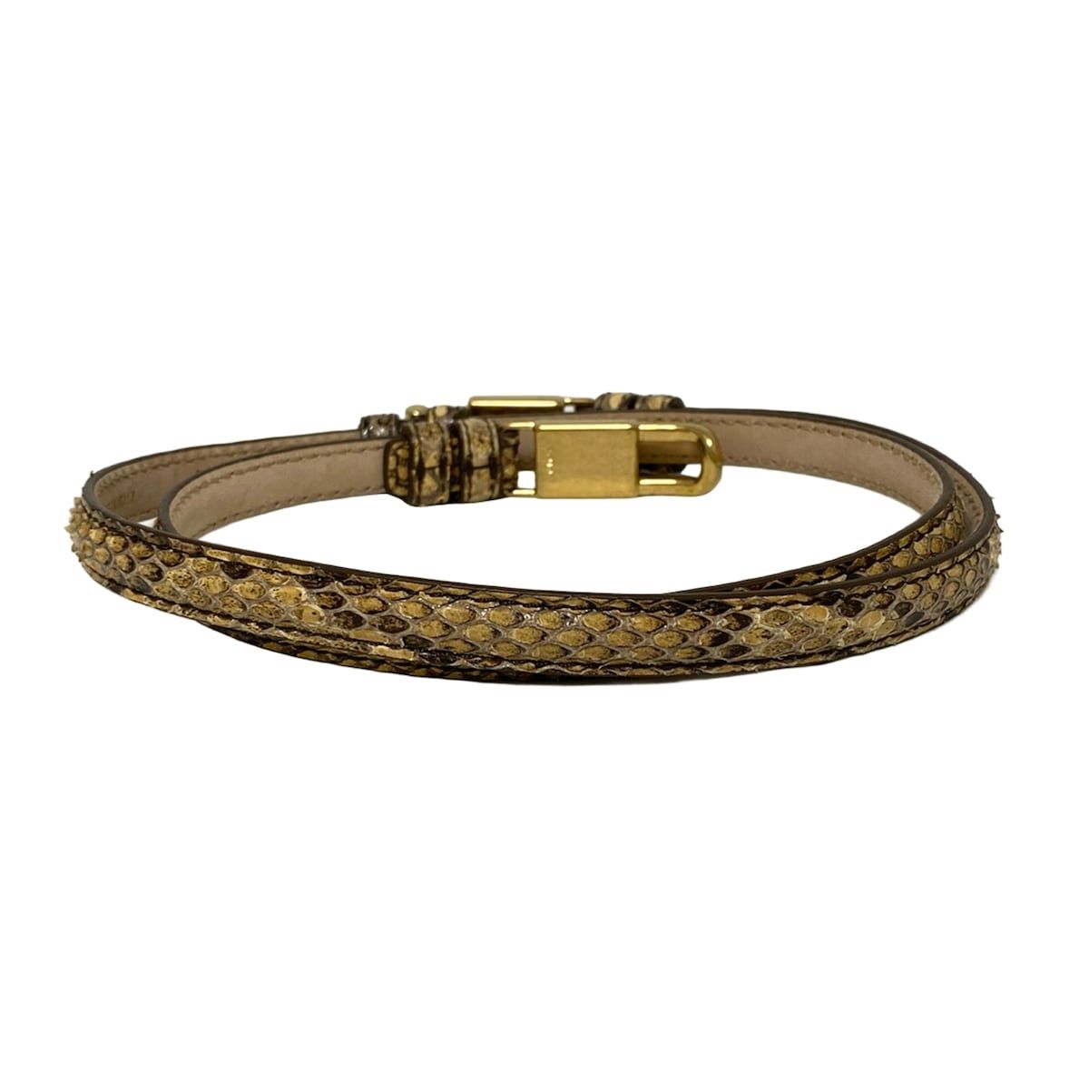 CELINE セリーヌ ベルト M - アイボリー×ダークブラウン×ゴールド