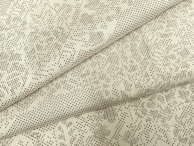 平和屋着物 本場大島紬 白大島 一元絣 雲取り吉祥文 正絹 fy