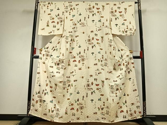 平和屋着物●上質な小紋　祭　金彩　正絹　逸品　AABE1961fy 平和屋着物○上質な小紋 祭 金彩 正絹 逸品 AABE1961fy - メルカリ