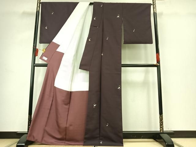 平和屋着物○上質な小紋 お召地 兎 やまと誂製 正絹 逸品 AABE1975fy