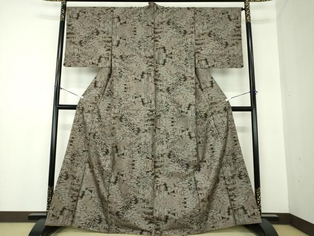 平和屋着物 本場大島紬 9マルキ 風景文 正絹 ps