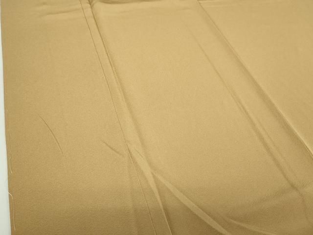  平和屋着物 上質な色無地 榛色 反端付き ロング丈 正絹 ps 色無地 着物