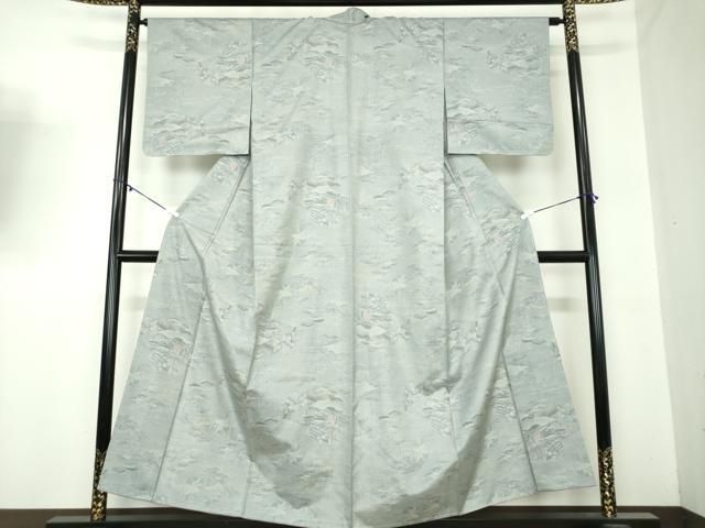 平和屋着物 都喜ヱ門 本場大島紬 9マルキ 手絣 総絣 草木づくし 渡橋風景花文 藤絹織物謹製 証紙付き 正絹 ps