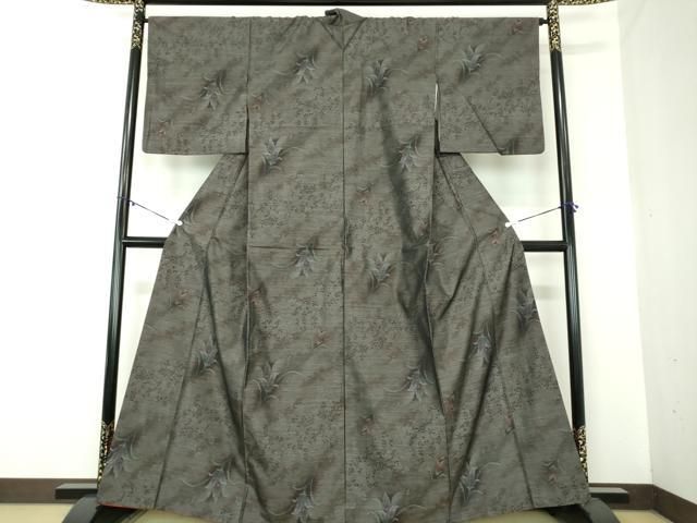 平和屋着物 本場大島紬 草花文 中昌紬織物謹製 証紙付き 正絹 ps