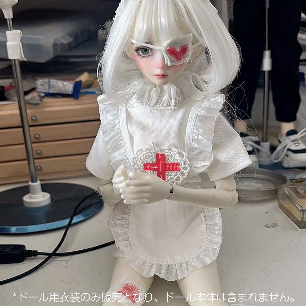 匿名配送★ドール服オーダー【7点】 ドール服 7点セット【看護師】ドール衣装 1/4bjd ヤンデレ 女性人形
