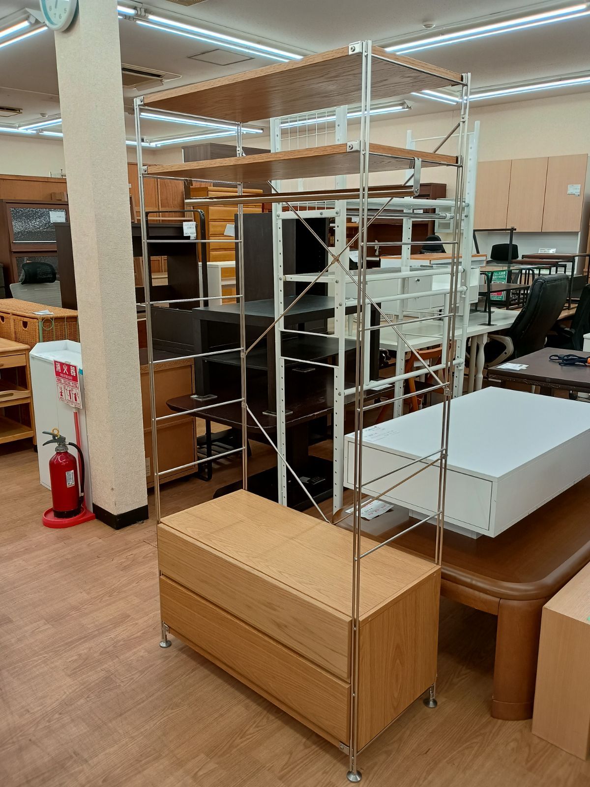 関東地域 販売 リユースの 無印 ステンレスユニットシェルフ 管理1215 03