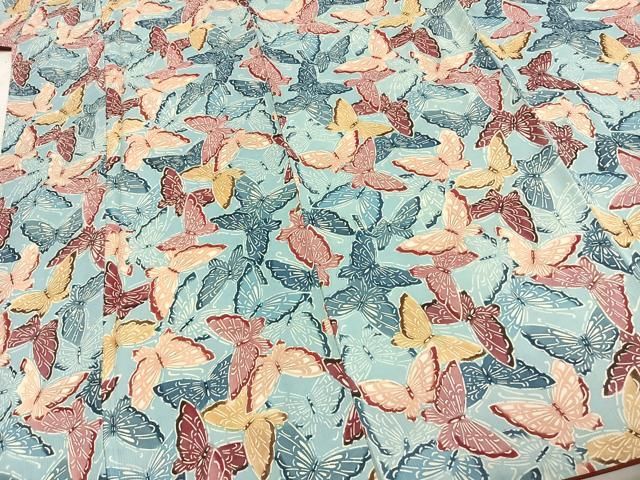 平和屋着物○上質な小紋 舞蝶文 紅型 正絹 逸品 未使用 AABE1856fy