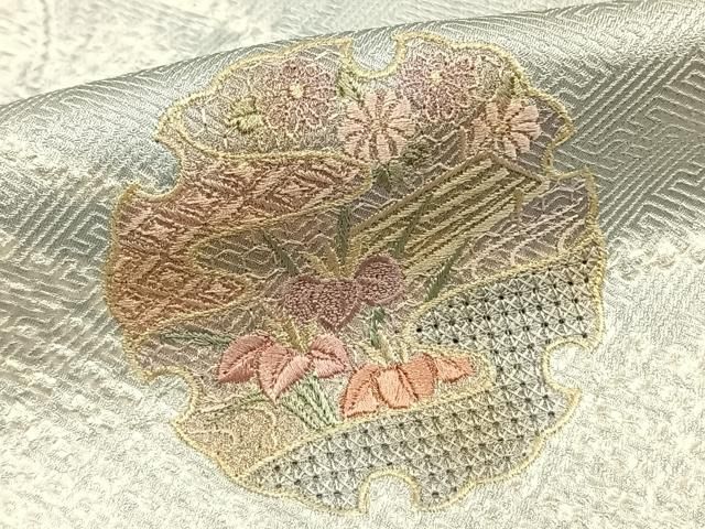 平和屋着物●訪問着　絞り　刺繍　雪輪花文　正絹　逸品　AABE1883fy 平和屋着物○訪問着 絞り 刺繍 雪輪花文 正絹 逸品 AABE1883fy - メルカリ