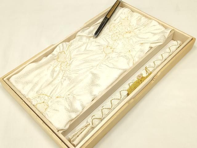 平和屋本店○和装小物 帯締め・帯揚げ・扇子セット 礼装用 唐組 絞り
