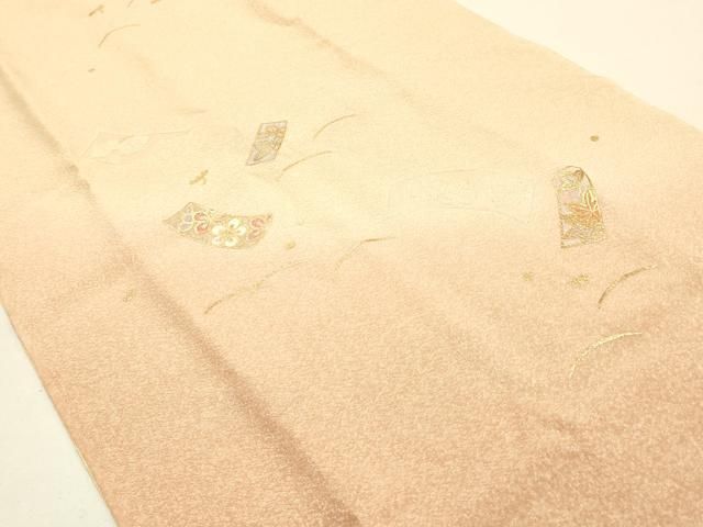 平和屋本店○和装小物 帯締め・帯揚げセット 高麗組 短冊花文 暈し染め