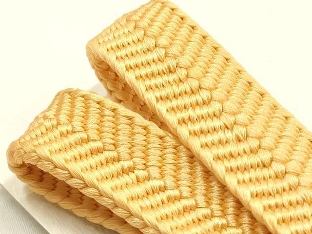 平和屋本店●和装小物　帯締め・帯揚げセット　笹浪組　草花文　暈し染め　金糸　金彩　正絹　逸品　未使用　AABD9771ay