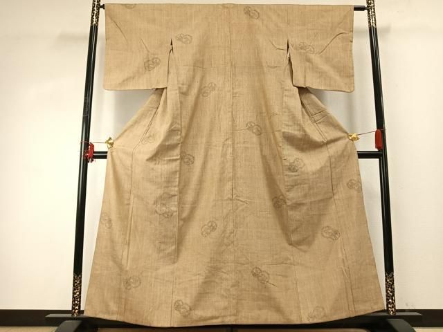 平和屋着物 結城紬 100亀甲 飛び亀甲柄 正絹 fy