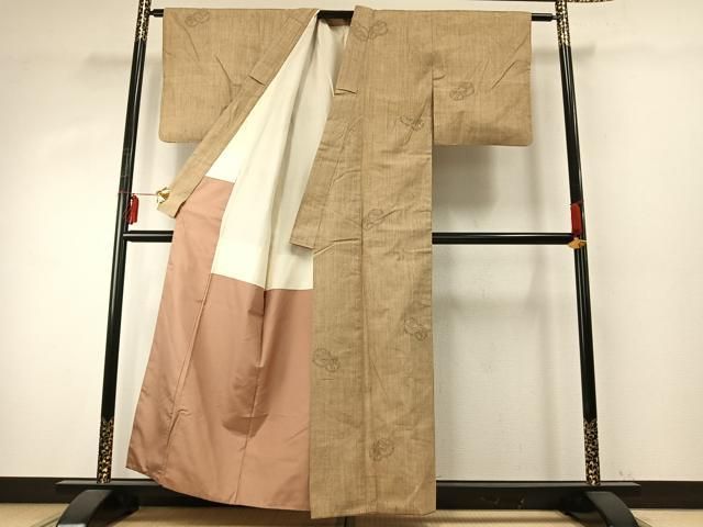  平和屋着物 結城紬 100亀甲 飛び亀甲柄 正絹 fy 紬 着物