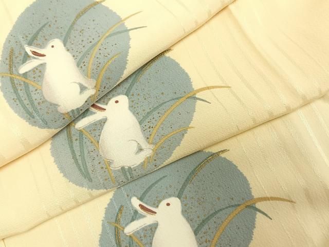 平和屋着物●長襦袢　単衣　兎　正絹　逸品　AABE1896fy 平和屋着物○長襦袢 単衣 兎 正絹 逸品 AABE1896fy