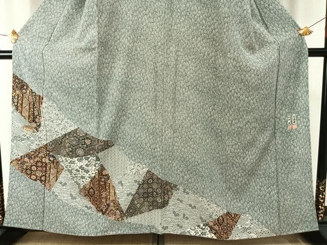 平和屋着物●二代目更甚　江戸更紗　東京染伝統工芸士　金田昇　訪問着　切嵌文　正絹　逸品　AABE1900fy 平和屋着物○二代目更甚 江戸更紗 東京染伝統工芸士 金田昇 訪問着 切