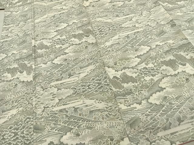 結城紬 雲取り風景文