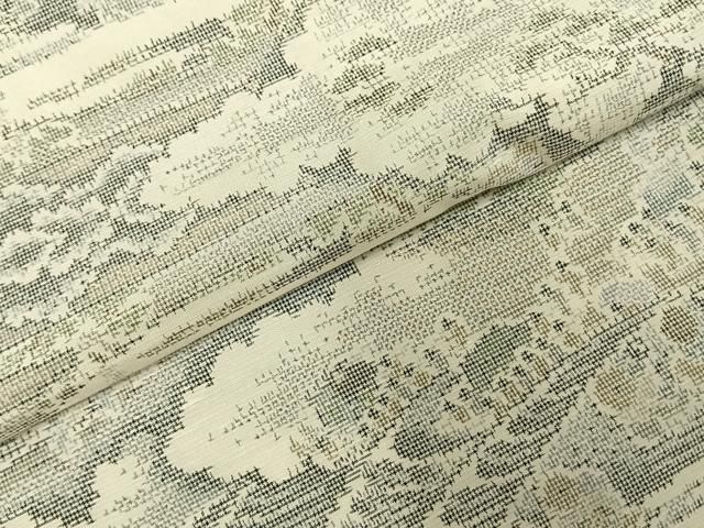  平和屋着物 結城紬 雲取り風景文 正絹 fy 紬 着物