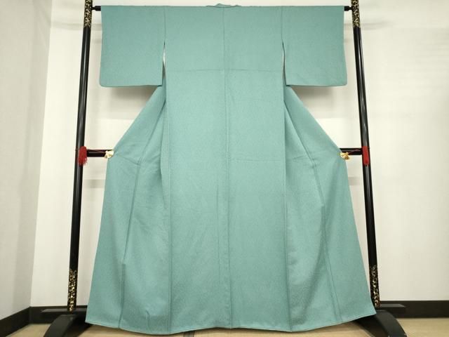 平和屋着物 上質な色無地 葉尽くし地紋 豆がら茶色 正絹 ck