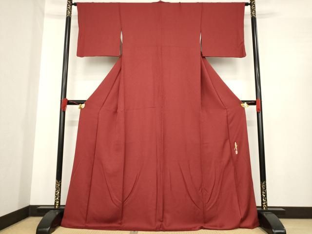 平和屋着物 本草木染作家 瑞鳳 色無地 葡萄茶色 ロング丈 正絹 ck