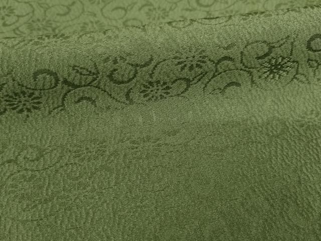  平和屋着物 上質な色無地 花唐草地紋 藍媚茶色 正絹 ck 色無地 着物