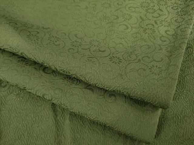 平和屋着物 上質な色無地 花唐草地紋 藍媚茶色 正絹 ck